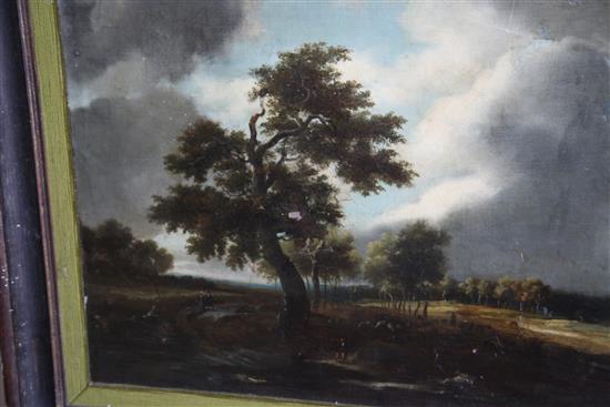 After Jacob Van Ruisdael (1628-1682) Trees in a stormy landscape, 20.5 x 24in.